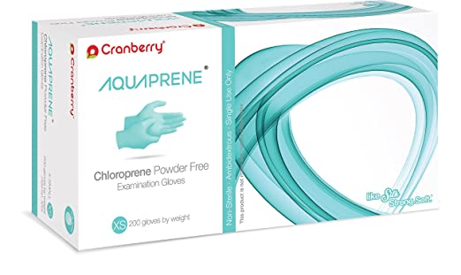 Cranberry CR3025 AquaPrene Chloroprene Examination Gloves Extra Small 200/Box Cranberry CR3025 AquaPrene Chloroprene Examination Gloves Extra Small 200/Box